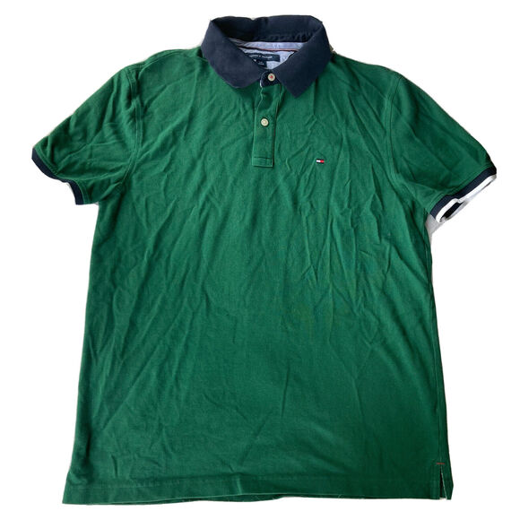 Tommy Hilfiger Other - Tommy Hilfiger Polo Shirt Sz L Mens Emerald Green Blue Custom-Fit Casual Work